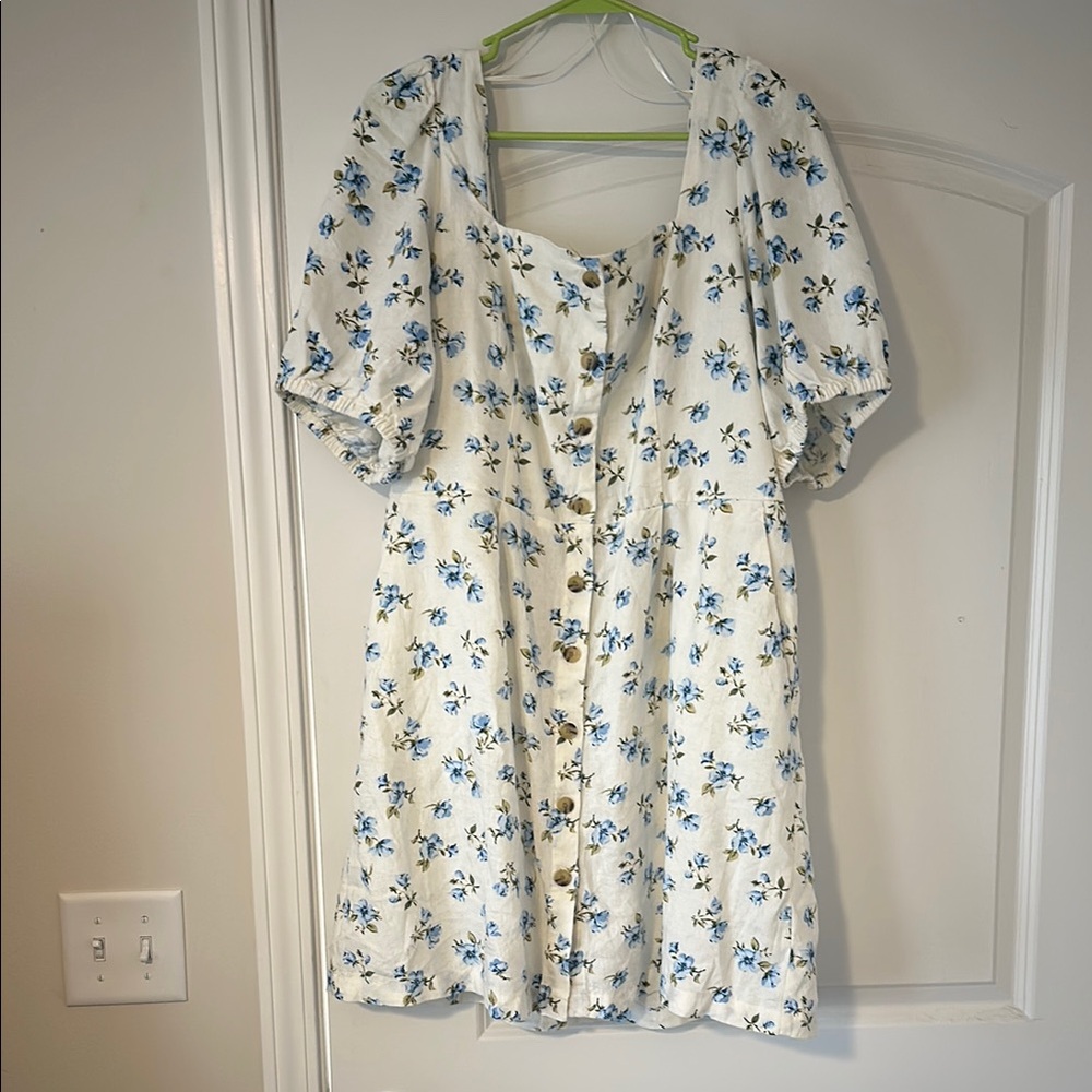 Old Navy White and Blue Floral Mini Dress